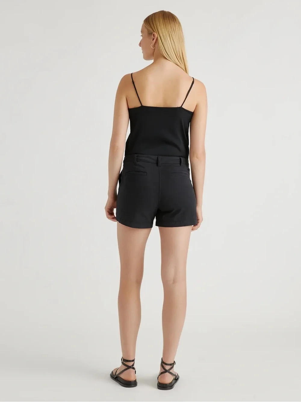 Quince Organic Stretch Cotton Chino Shorts Black Size 4